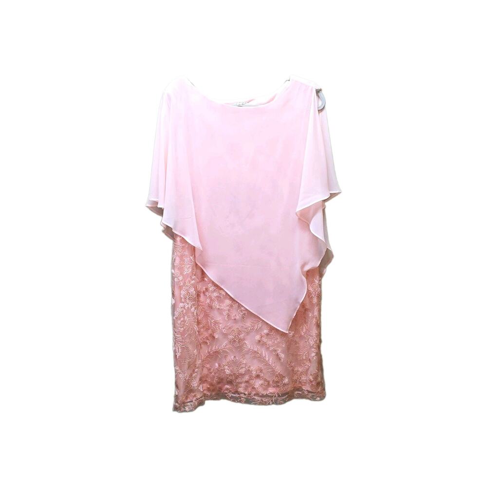 Mother of the Bride Studio One Blush Floral Lace Sheath Dress Boat Neck Lined 6